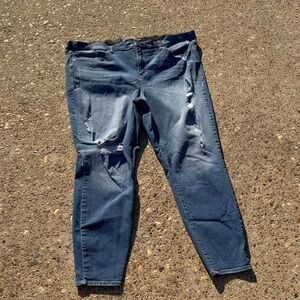 Torrid Blue Distressed Ankle Jeans